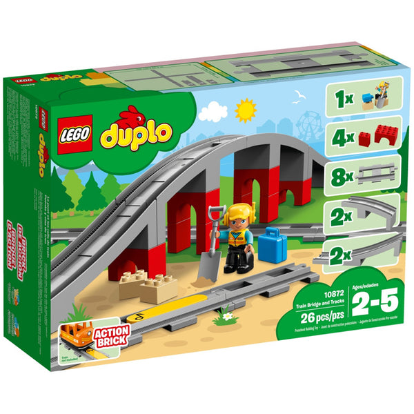 Train Track conquering doorsteps with the help of DUPLO and